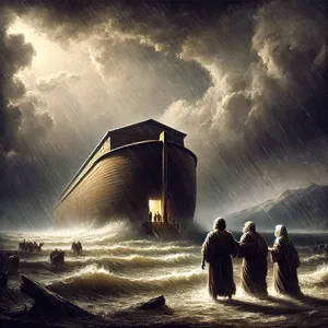 13. På den dag gik Noah ind i arken sammen med Sem, Kam og Jafet, Noahs sønner, samt Noahs hustru og de tre sønnekoner.
